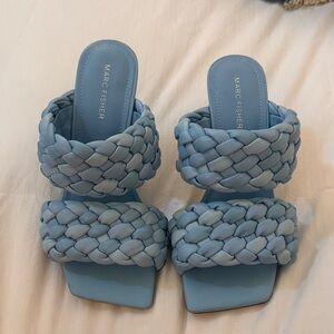 Marc Fisher Women's Light Blue Braided Sandals